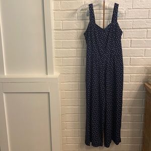 LOFT Navy Polka Dot Jumpsuit